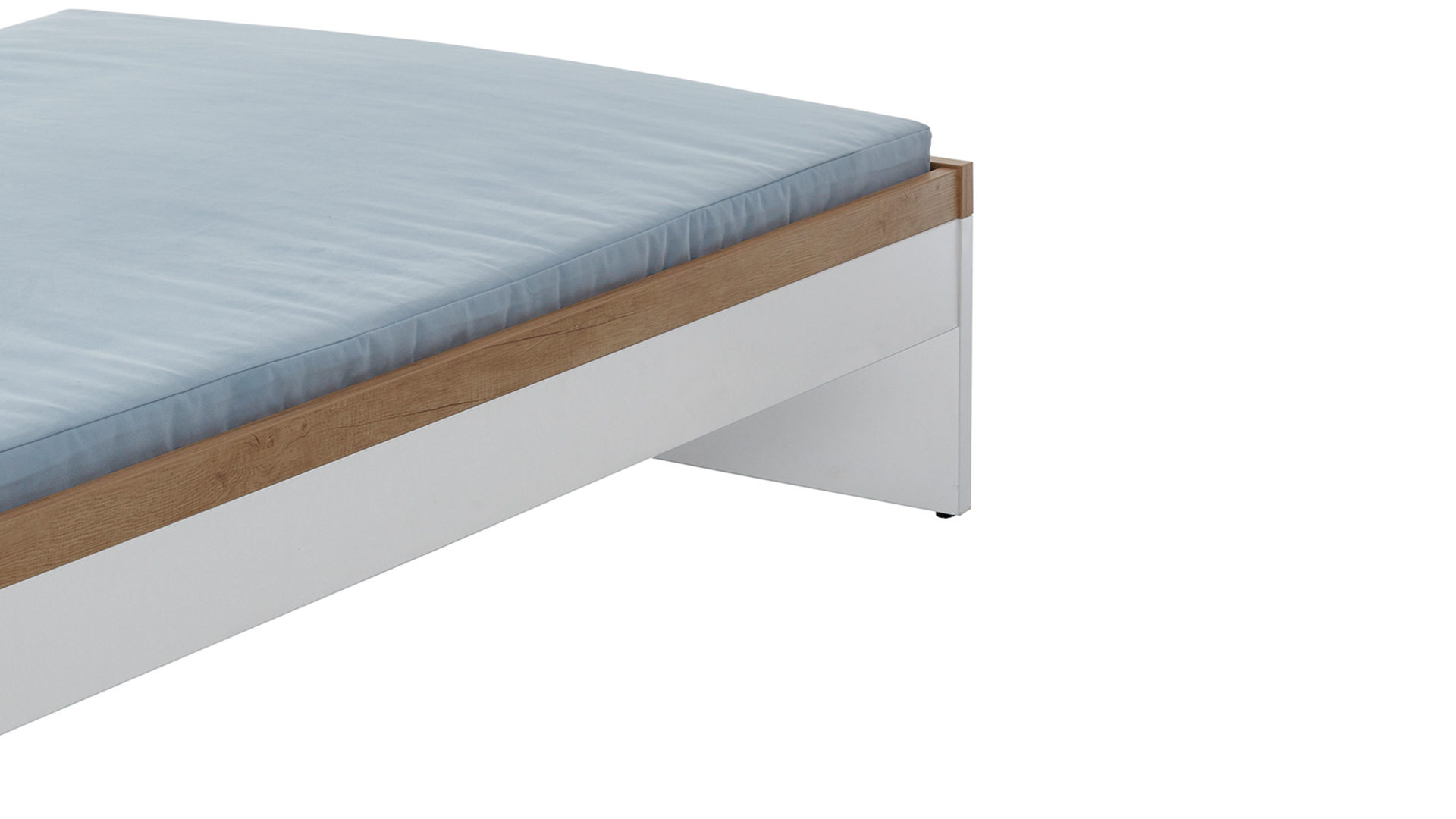 Bettgestell Paidi aus Holz in Weiß PAIDI Jugendzimmerprogramm Oscar - Studioliege Kreideweiß & Nebraska Eiche – Liegefläche ca. 120 x 200 cm