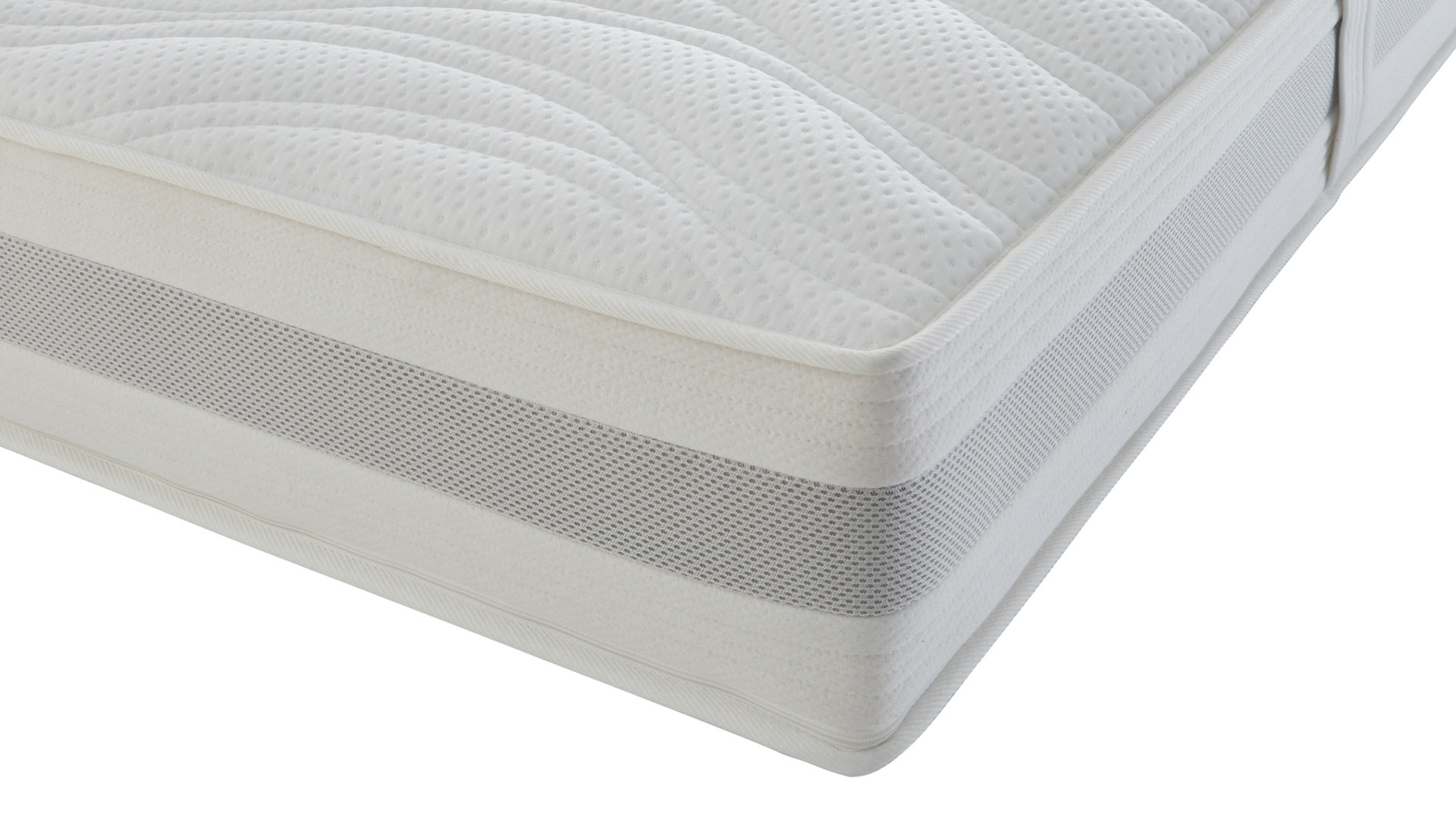 Federkernmatratze Interliving aus Stoff in Weiß Interliving Matratze Medikontur 1913 Taschenfederkern, H3 – Liegefläche ca. 180 x 200 cm