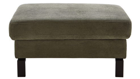 Polsterhocker SOFAkultur aus Stoff in Grün SOFAkultur Programm SK 239 - Polsterhocker olivgrüner Feincord & schwarze Metallfüße 192 - ca. 90 x 60 cm