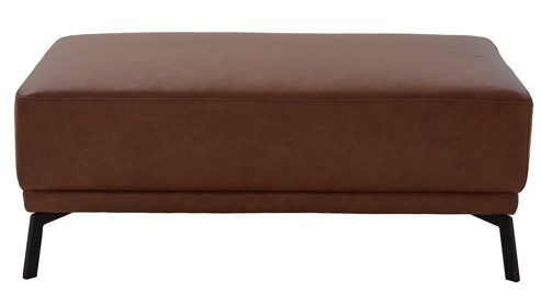 Polsterhocker SOFAkultur aus Leder in Braun SOFAkultur Programm SK 771 - XXL-Hocker braunes Leder Vicenza & schwarze Metallfüße 346 - ca. 112 x 72 cm