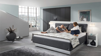 Polsterbett Ruf betten aus Stoff in Grau rUF BETTEN Polsterbett grauer Stoffbezug 6322 – Liegefläche ca. 180 x 200 cm