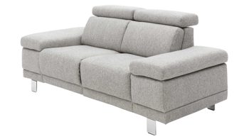 Zweisitzer Interliving aus Stoff in Grau Interliving Sofa Serie 4252 – Zweisitzer 12201 stahlfarbener Bezug Sneak 149 & Metallfüße – Länge ca. 190 cm