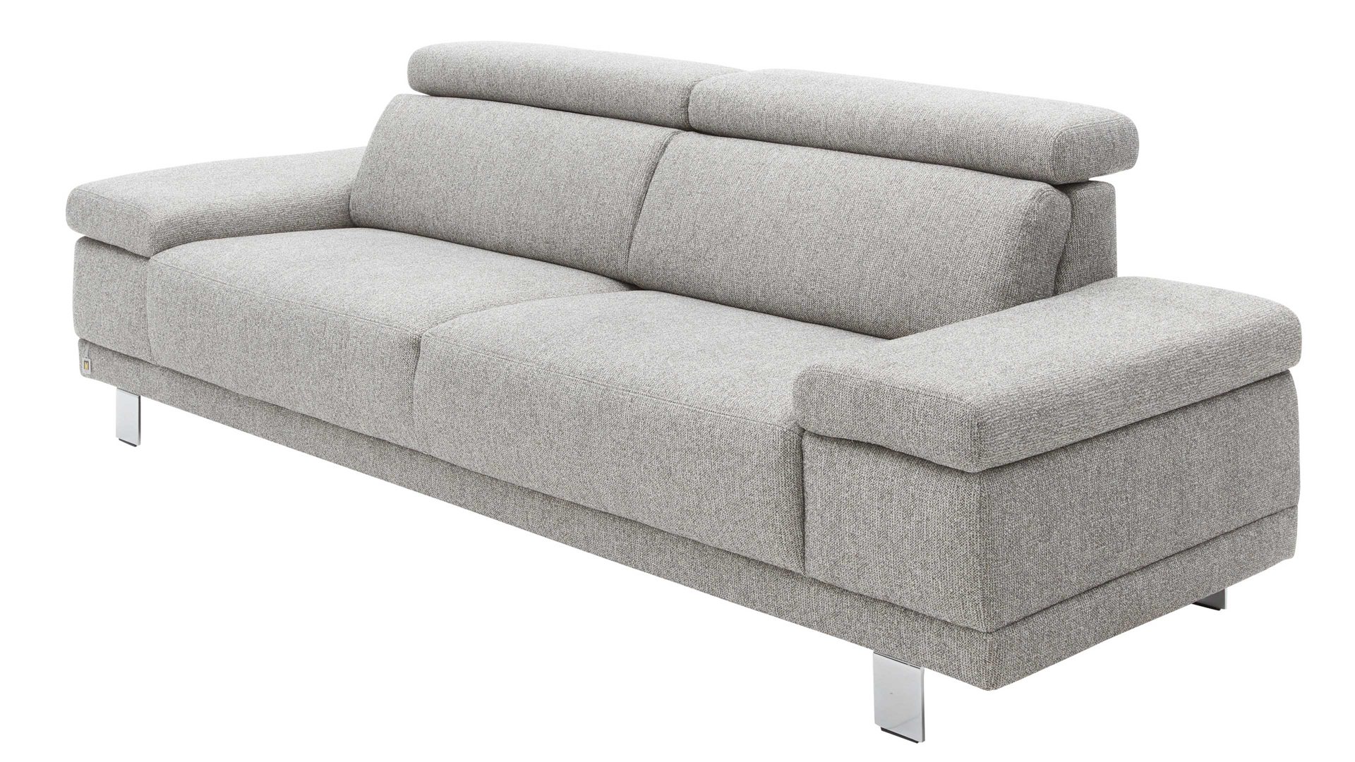 Dreisitzer Interliving aus Stoff in Grau Interliving Sofa Serie 4252 – Dreisitzer stahlfarbener Bezug Sneak 149 & Metallfüße – Länge ca. 250 cm