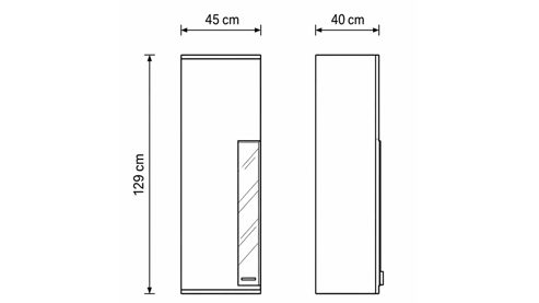 Wohnwand Interliving aus Holz in Weiß Interliving Wohnzimmer Serie 2031 - Wohnlösung Tonweiß & graues Glas - Länge ca. 270 cm