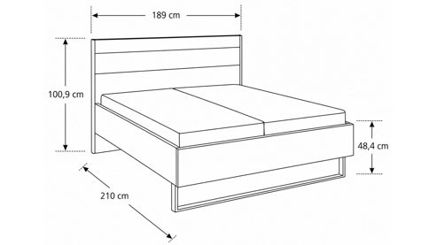 Komplettzimmer Interliving aus Holz in Grau Interliving Schlafzimmer Serie 1024 – Komplettzimmer Design 25, vierteilig - Taupe & Balkeneiche