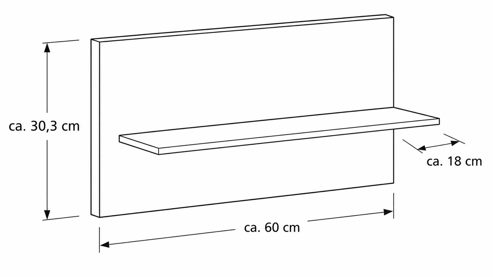 Paneel Interliving aus Holz in Dunkelgrau Interliving Kleiderschrank Serie 1207 – Paneelaufsatz rechts - Manhattan, Breite ca. 60 cm