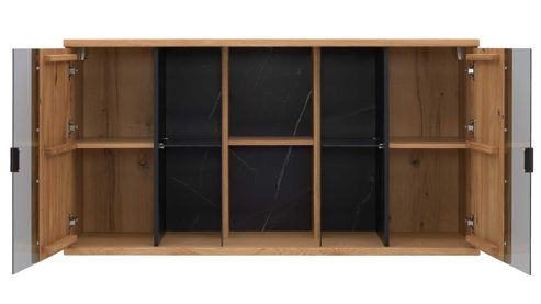 Hängeschrank Interliving aus Holz in Holzfarben Interliving Wohnzimmer Serie 2027 - Hängeschrank Asteiche - zwei Türen, Breite ca. 140 cm