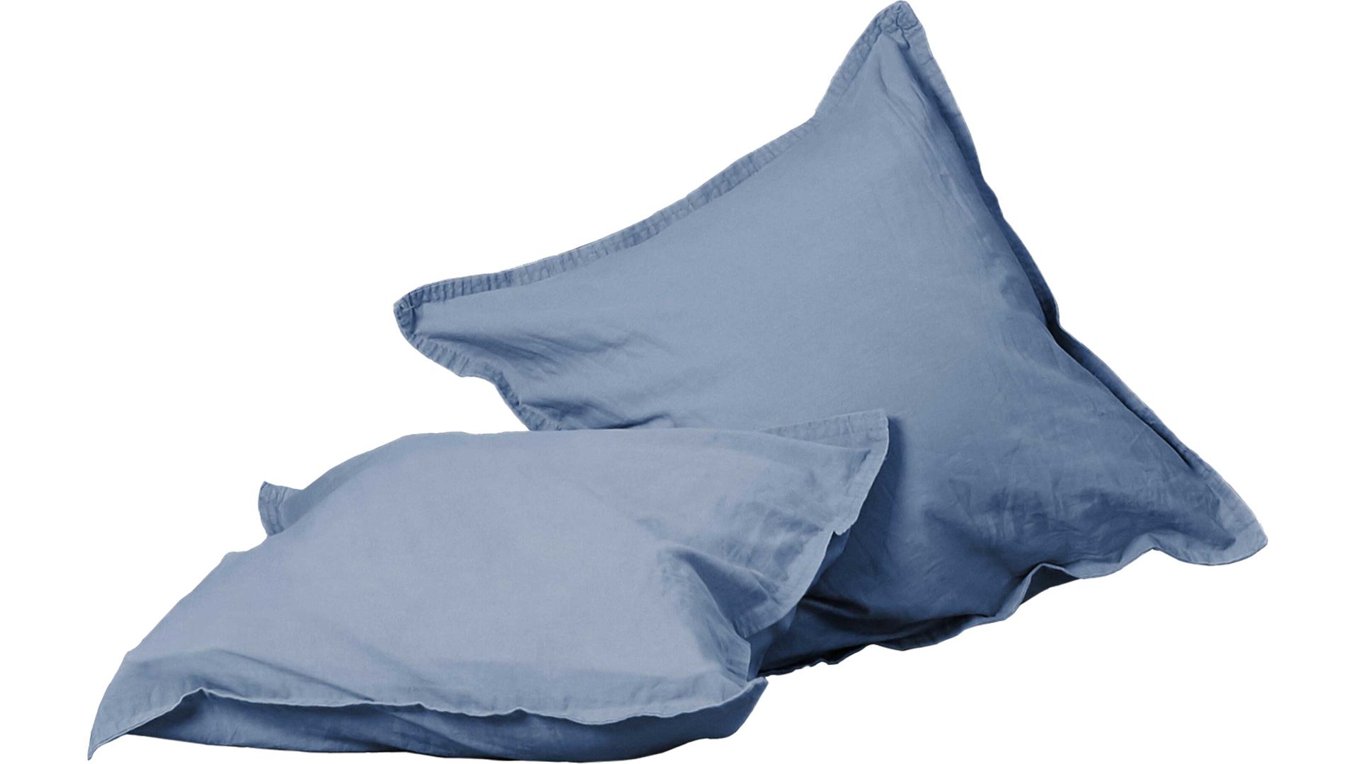 Bettwäsche-Set H. g. hahn haustextilien® aus Stoff in Blau HAHN Bettwäsche-Set Stone Washed denimblaue Baumwolle – dreiteilig, ca. 200 x 200 cm