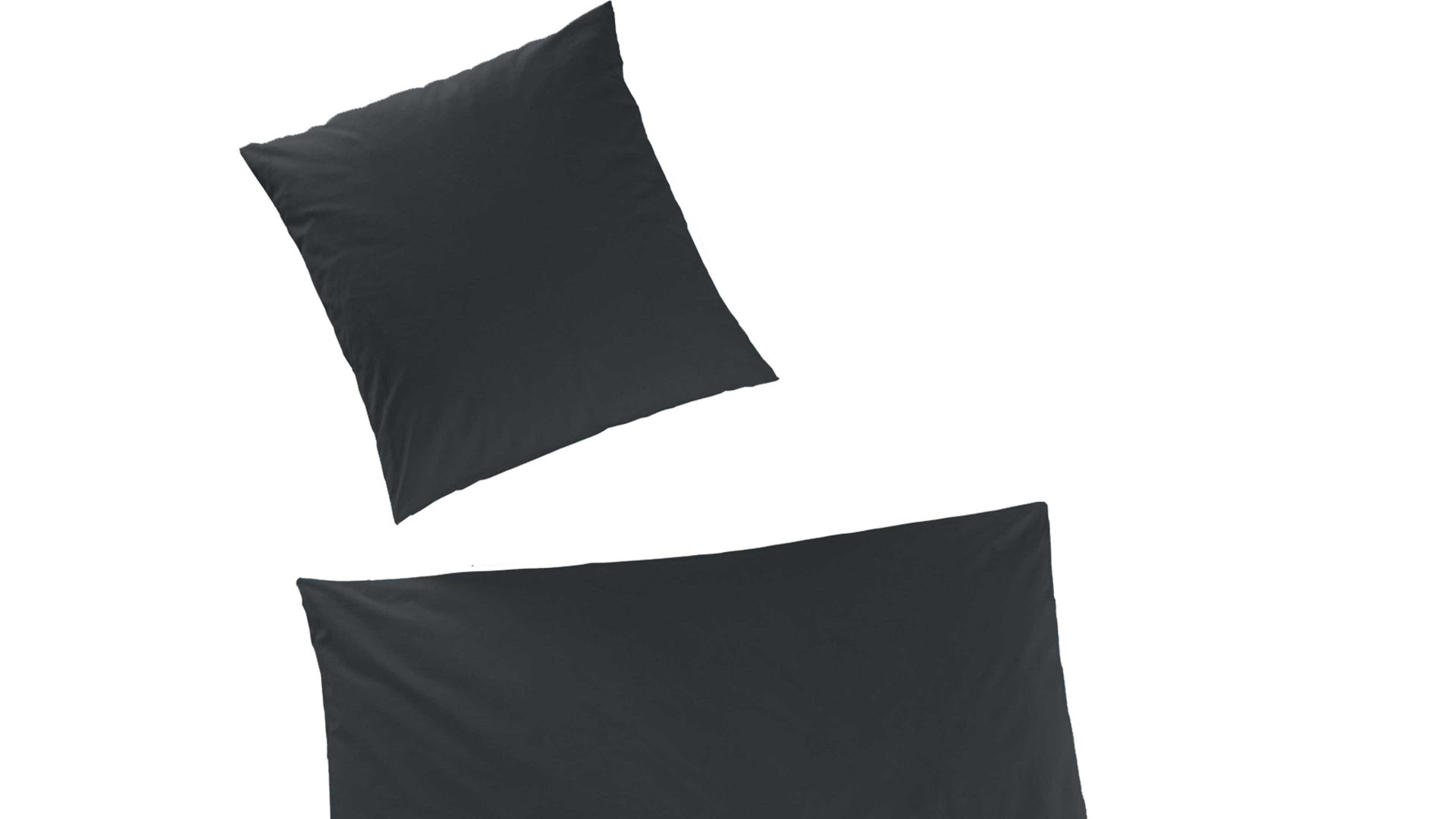 Bettwäsche-Set H. g. hahn haustextilien® aus Stoff in Schwarz HAHN Luxus-Satin-Bettwäsche Sempre schwarzer Baumwollsatin – zweiteilig, ca. 155 x 220 cm