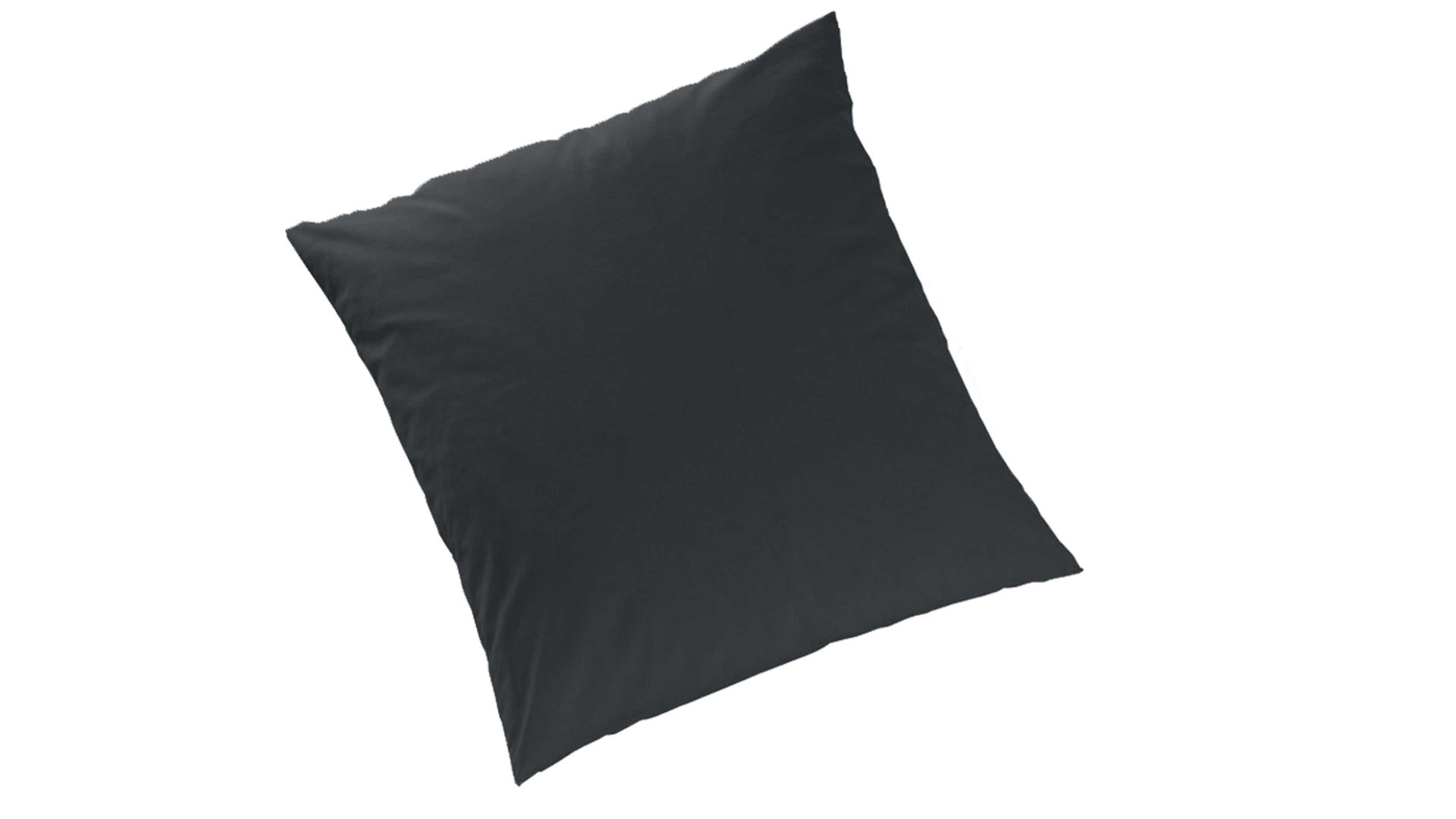 Bettwäsche-Set H. g. hahn haustextilien® aus Stoff in Schwarz HAHN Luxus-Satin-Bettwäsche Sempre schwarzer Baumwollsatin – zweiteilig, ca. 155 x 200 cm