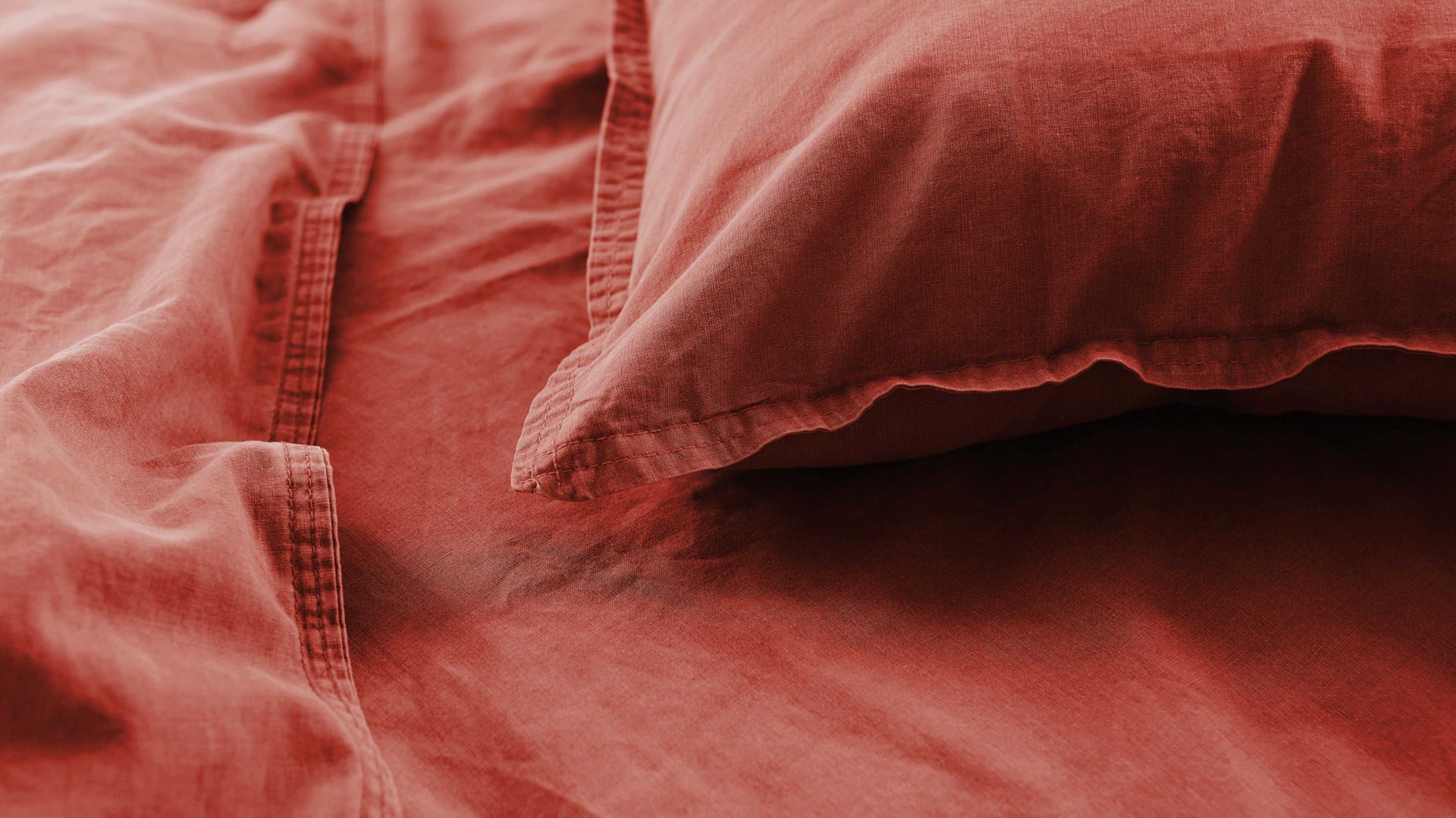 Bettwäsche-Set H. g. hahn haustextilien® aus Stoff in Orange HAHN Bettwäsche-Set Stone Washed sienafarbene Baumwolle – dreiteilig, ca. 240 x 220 cm