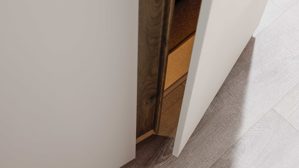 Kleiderschrank PARTNERRING COLLECTION aus Holz in Beige rauch ORANGE Luana - Kleiderschrank mit Beleuchtung Champagner & Atlantic oak - sechs Türen, Breite ca. 301 cm