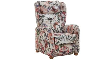 Ohrensessel Steinpol polsteria aus Stoff in Mehrfarbig Ohrensessel mit Funktion floraler Stoffbezug Aster beige & Eiche biancofarbene Holzfüße