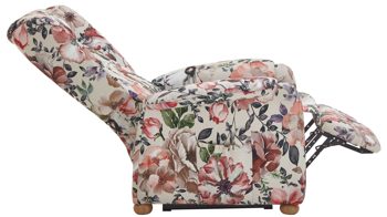 Ohrensessel Steinpol polsteria aus Stoff in Mehrfarbig Ohrensessel mit Funktion floraler Stoffbezug Aster beige & Eiche biancofarbene Holzfüße