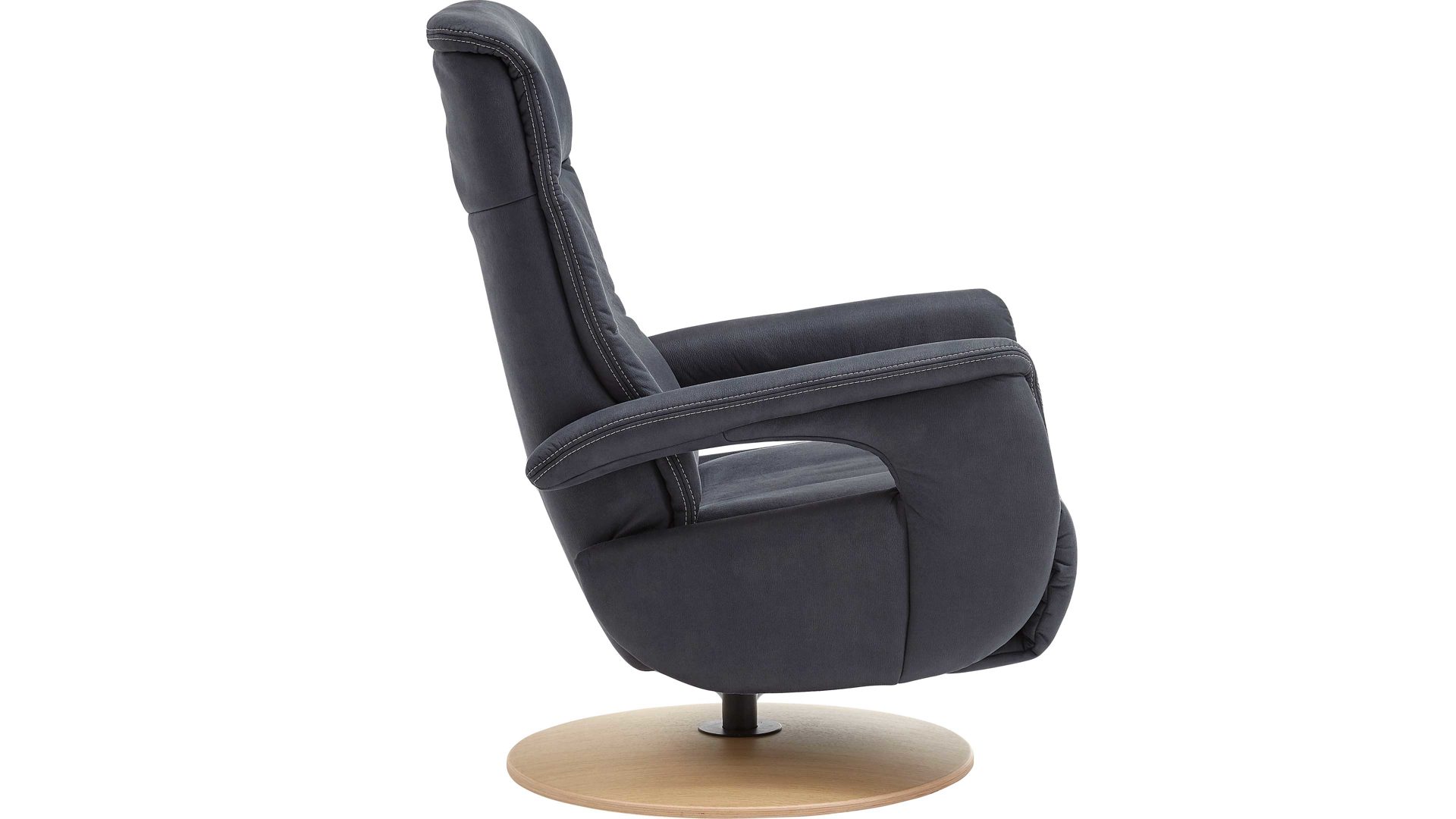 Relaxsessel modulmaster aus Stoff in Dunkelblau Modulmaster MM-ZE1062 - Relaxsessel DRF1 denimfarbene Mikrofaser Deluxe & Holz-Tellerfuß