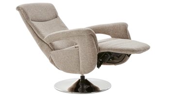 Relaxsessel modulmaster aus Stoff in Beige Modulmaster MM-ZE1062 - Relaxsessel C steinfarbener Stoffbezug Unica & Chrom-Tellerfuß