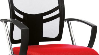 Drehstuhl OrthoSedis aus Stoff in Rot Drehstuhl orthoSedis 30 für Ihre Büroeinrichtung dunkelroter Bezug G27 & verchromtes Drehkreuz