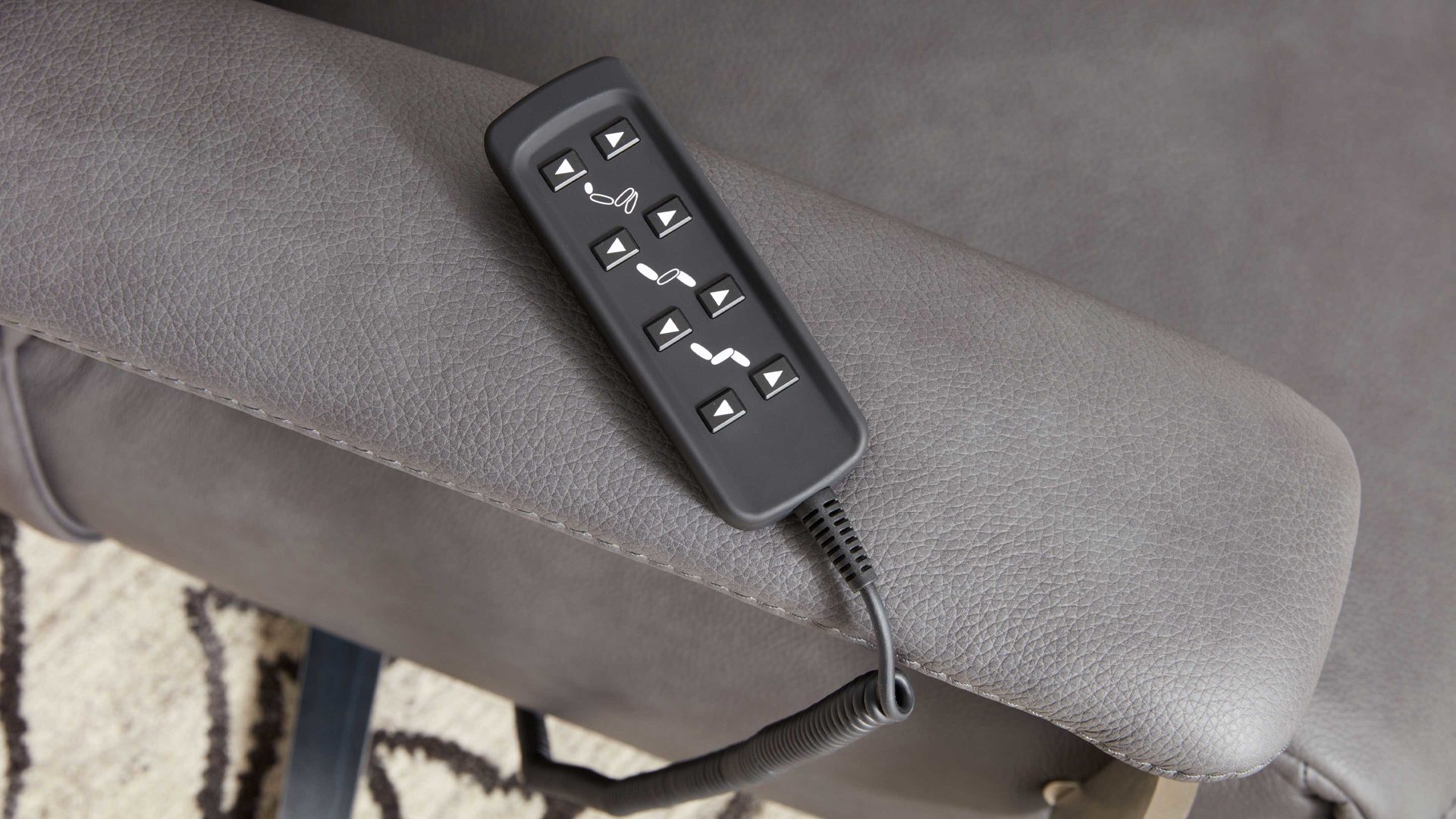 Relaxsessel Interliving aus Leder in Grau Interliving Sessel Serie 4551 – Relaxsessel colafarbenes LongLife-Leder & edelstahlfarbener Sternfuß – ein Motor