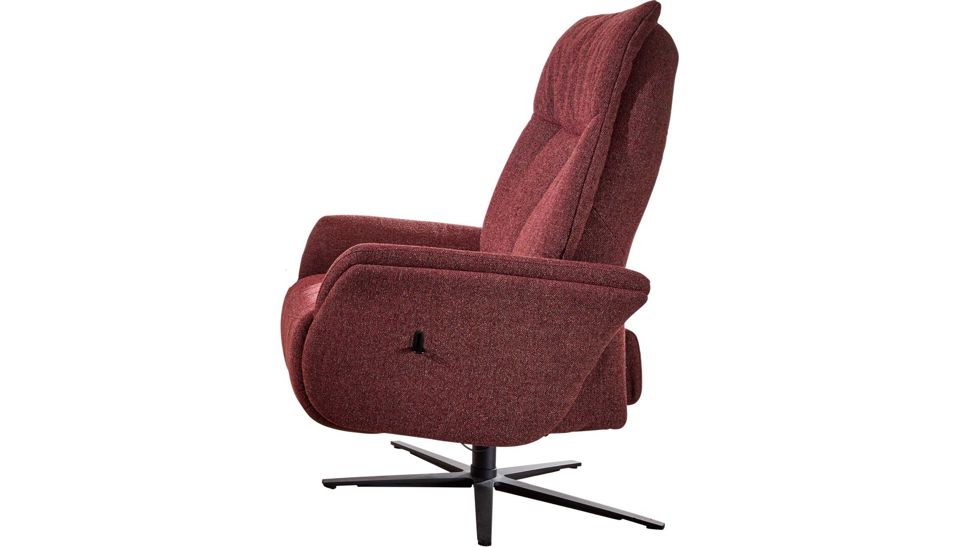Relaxsessel Interliving aus Stoff in Rot Interliving Sessel Serie 4550 - Sessel 56V12 zwei Motoren - chiantifarbener Melangestoff Q2 & anthrazitfarbener Sternfuß