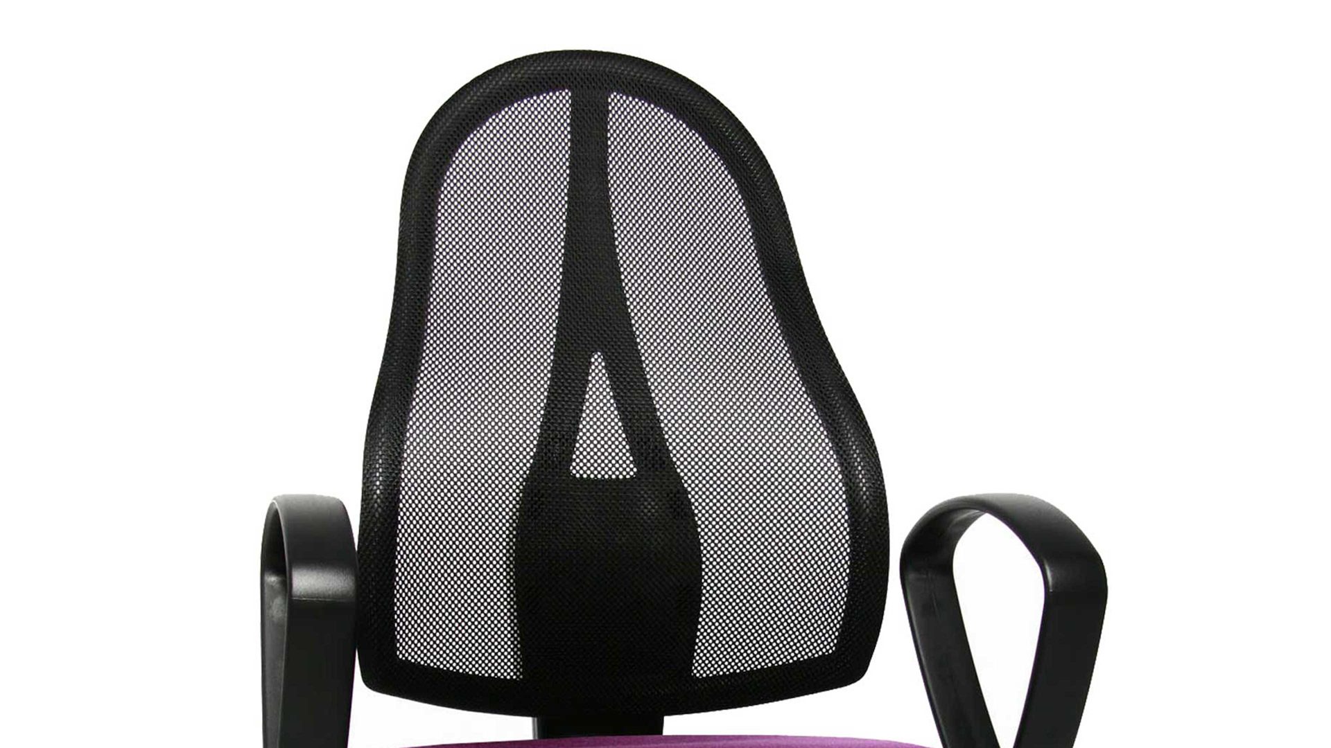 Drehstuhl OrthoSedis aus Stoff in Lila Drehstuhl orthoSedis 20 als ergonomisches Büromöbel lilafarbener Sitzbezug G03 & schwarze Netzbespannung, verchromtes Drehkreuz