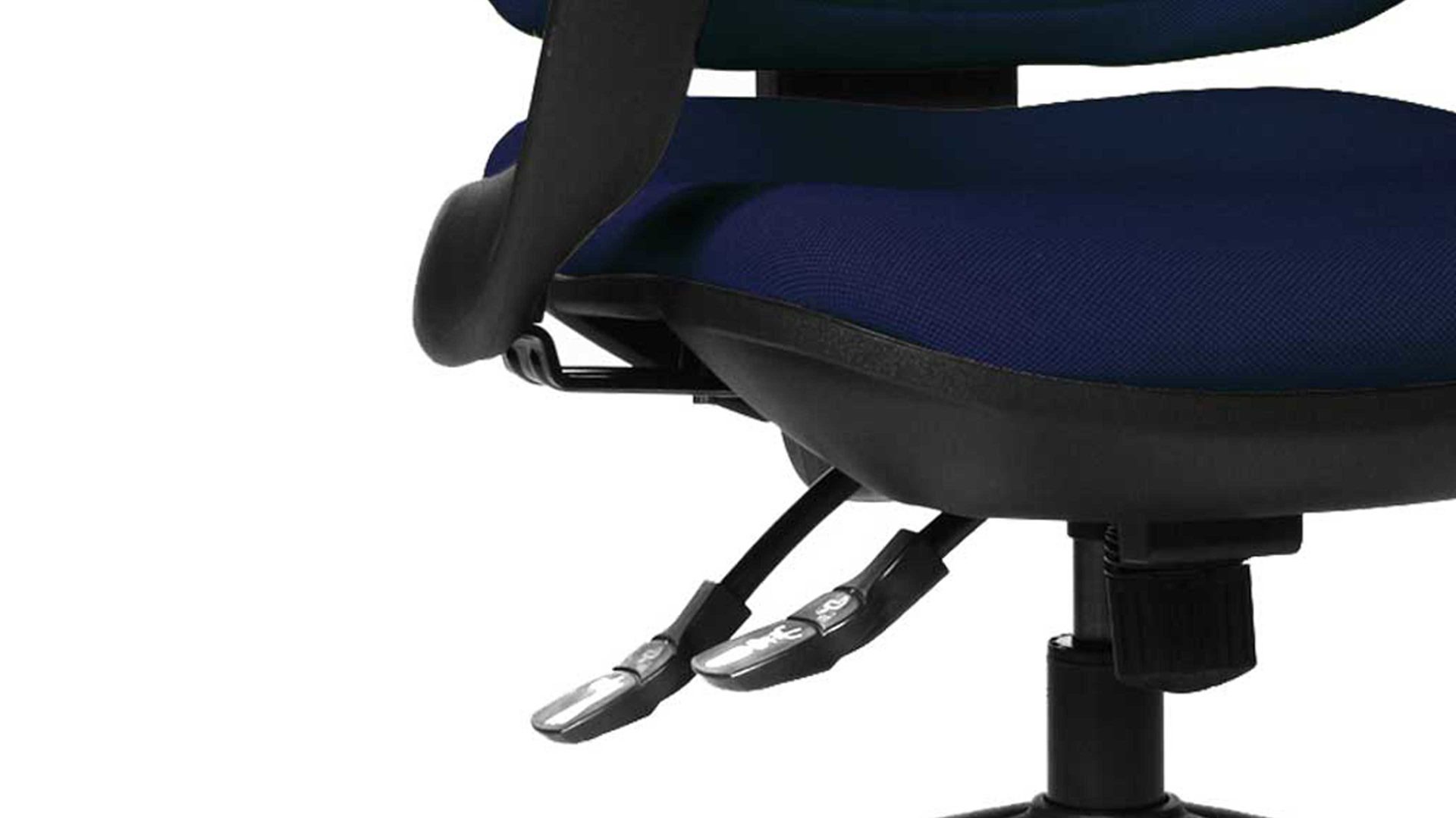 Drehstuhl OrthoSedis aus Stoff in Blau Drehstuhl orthoSedis 40 bzw. Sitzmöbel marineblauer Bezug G28 & schwarzes Drehkreuz