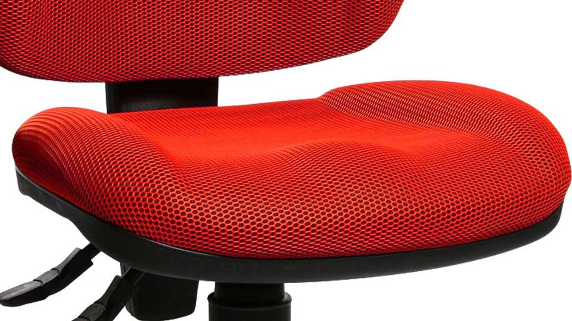 Drehstuhl OrthoSedis aus Stoff in Rot Bürodrehstuhl OrthoSedis 10 als Chefsessel roter Bezug BB2 & verchromtes Drehkreuz