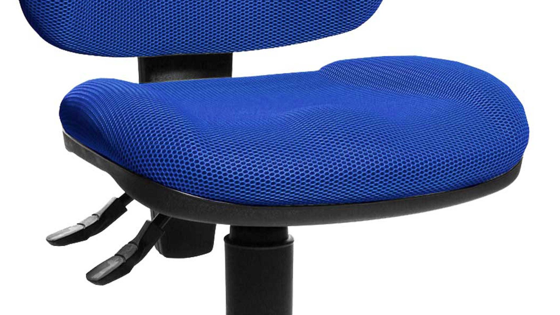 Drehstuhl OrthoSedis aus Stoff in Blau Bürodrehstuhl OrthoSedis 10 als Chefsessel blauer Bezug BB2 & verchromtes Drehkreuz