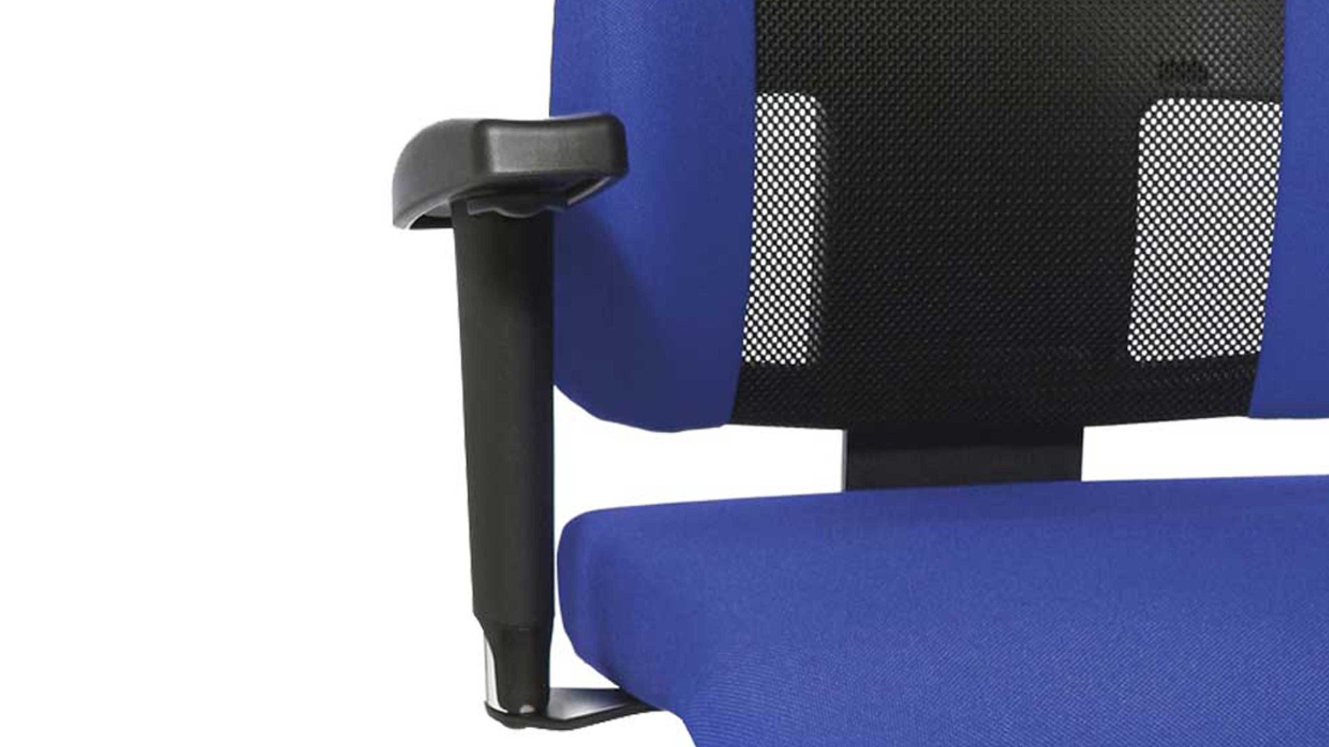 Drehstuhl OrthoSedis aus Stoff in Blau Komfortdrehstuhl OrthoSedis 60 mit Chefsessel-Qualität blauer Bezug TT380 & poliertes Aluminium-Drehkreuz