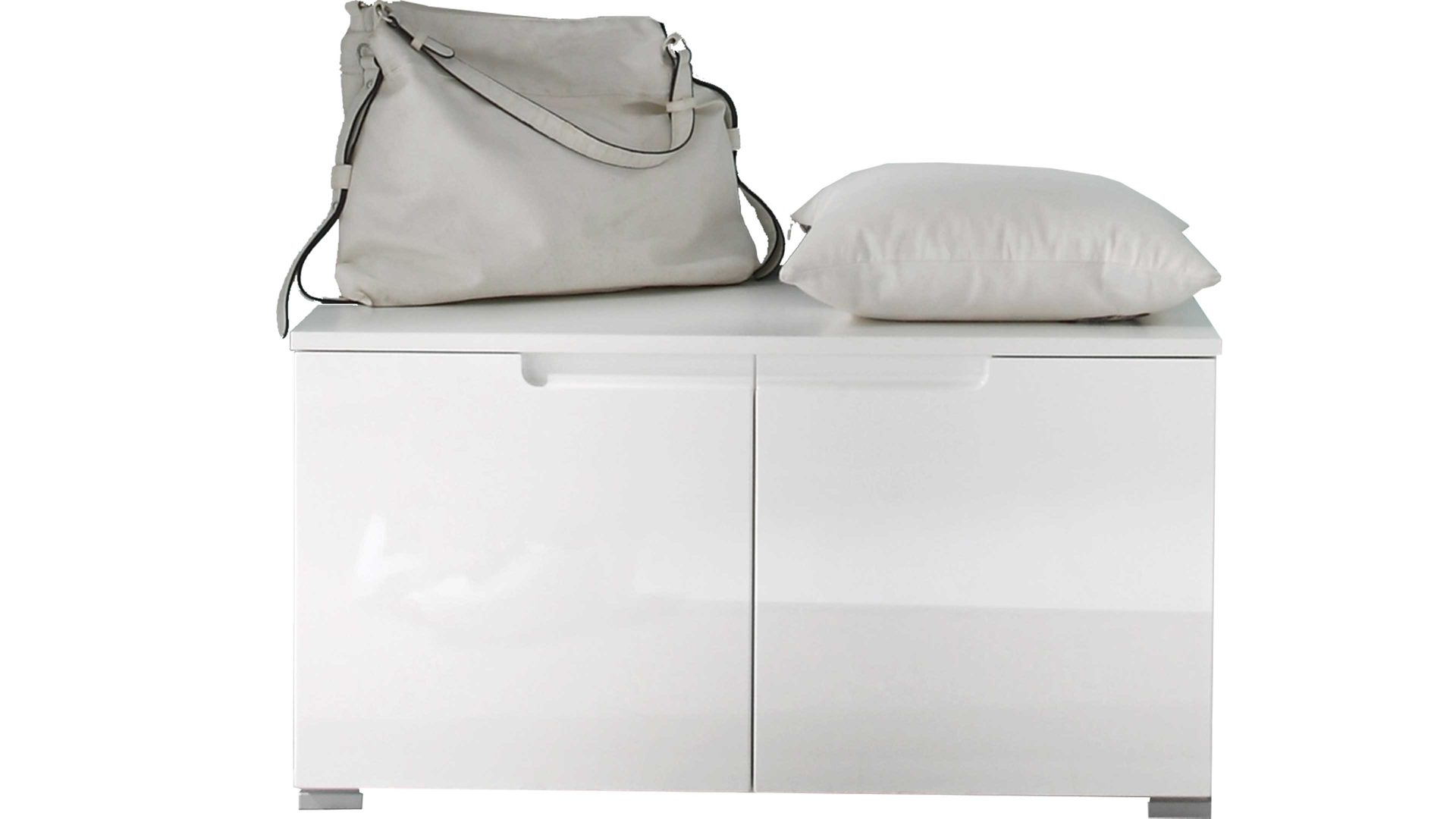 Garderobenbank Bega-consult aus Holz in Weiß Garderobenbank weiße Kunststoffoberflächen – zwei Türen