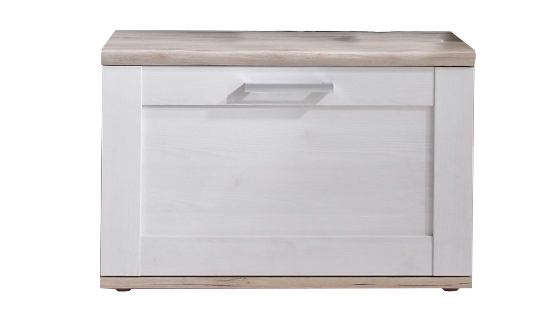 Garderobenbank Bega-consult aus Holz in Weiß Schuhbank Sibiu Lärche & San Remo – eine Klapptür