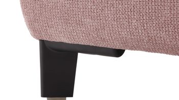 Ecksofa KAWOO aus Stoff in Rosa KAWOO Polsterprogramm Torino - Ecksofa fliederfarbenes Flachgewebe Paris 21572 & schwarze Metallfüße – Stellfläche ca. 186 x 312 cm