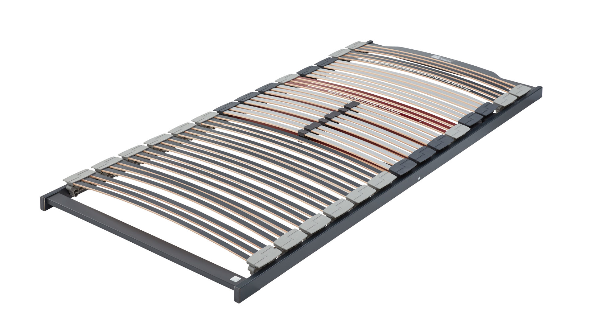 Lattenrost Interliving aus Holz in Grau Interliving Lattenrost Serie 1943 mit Gasdruckfeder manuelle Kopf- & Fußteilverstellung mit Gasdruckfeder – Liegefläche ca. 120 x 200 cm