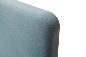 Bettgestell Meise.möbel aus Stoff in Hellblau Polsterbettgestell Mattis eisblaues Flachgewebe Aspen 84 & Holzfüße - Liegefläche ca. 160 x 200 cm