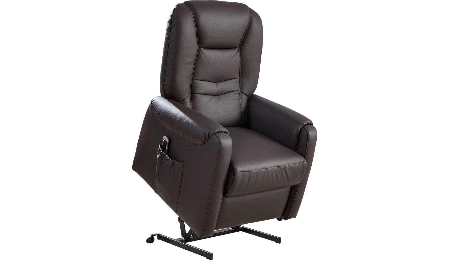 Relaxsessel Steinpol polsteria aus Leder in Dunkelbraun TV-Sessel Carlos moccafarbenes LongLife-Leder Punch – ein Motor & Aufstehhilfe