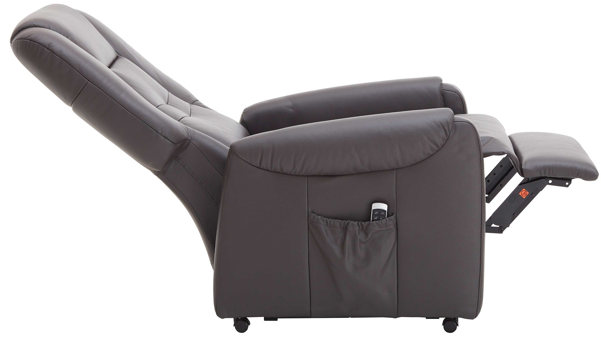 Relaxsessel Steinpol polsteria aus Leder in Dunkelbraun TV-Sessel Carlos moccafarbenes LongLife-Leder Punch – zwei Motoren & Aufstehhilfe
