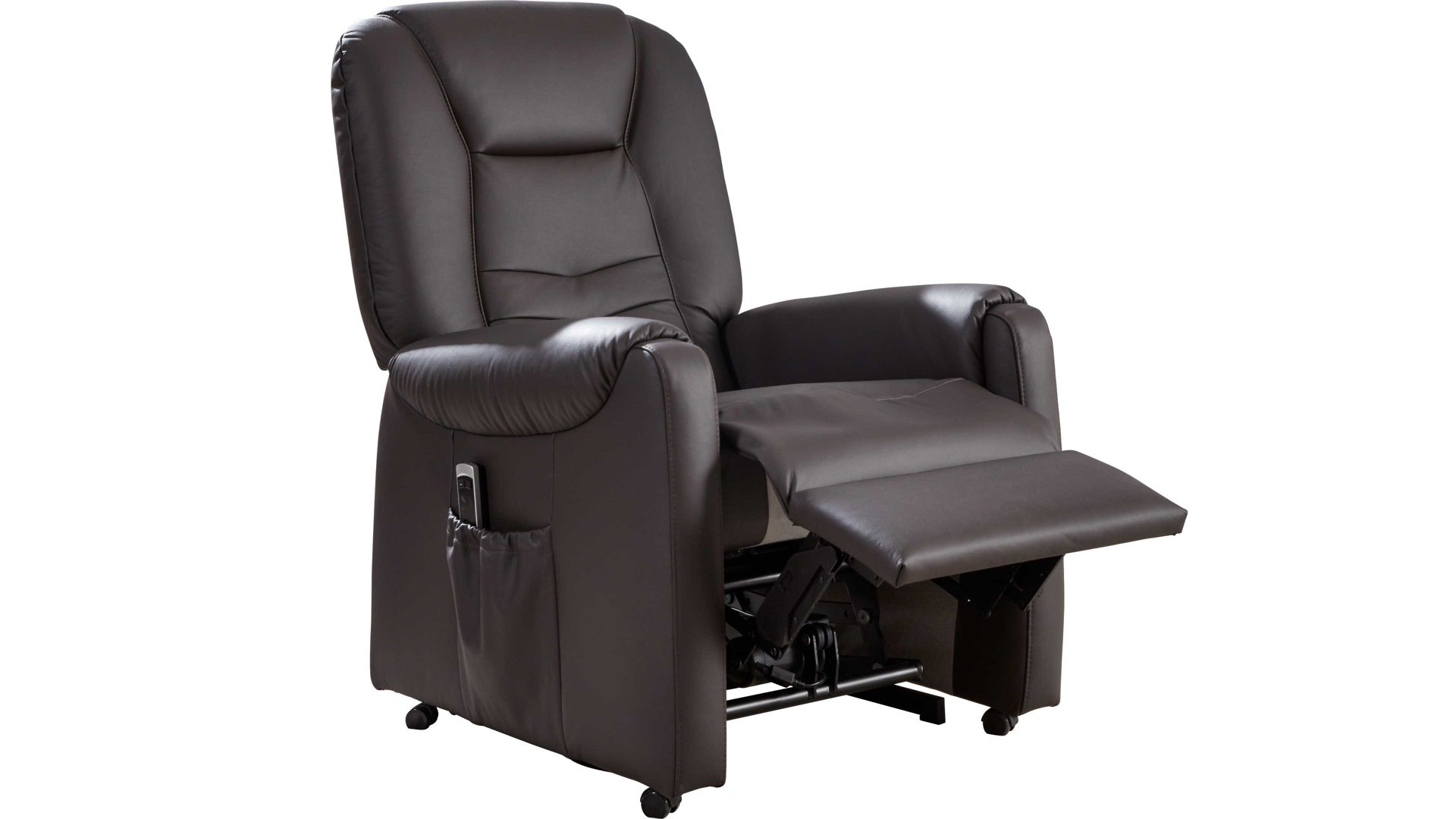 Relaxsessel Steinpol polsteria aus Leder in Dunkelbraun TV-Sessel Carlos moccafarbenes LongLife-Leder Punch – zwei Motoren & Aufstehhilfe