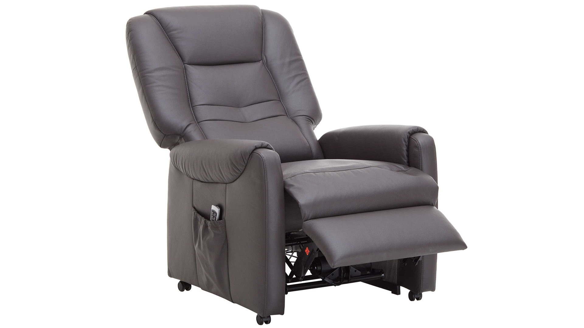 Relaxsessel Steinpol polsteria aus Leder in Dunkelbraun TV-Sessel Carlos moccafarbenes LongLife-Leder Punch – zwei Motoren & Aufstehhilfe