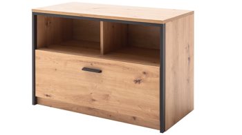 Garderoben-Set Mca furniture aus Holz in Holzfarben Garderobenserie Bergen – Komplett-Set Balkeneiche & Anthrazit – fünfteilig