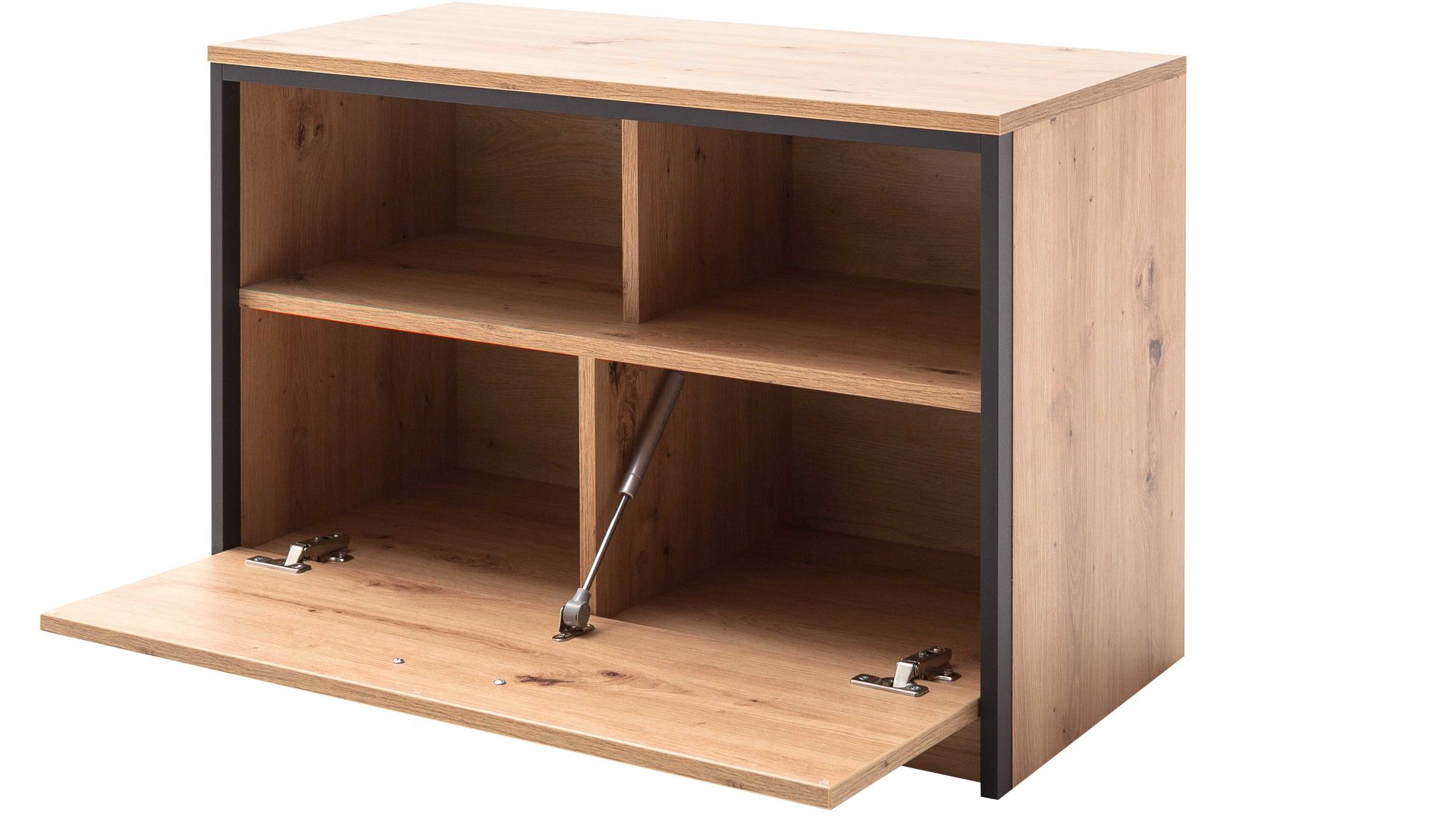 Garderoben-Set Mca furniture aus Holz in Holzfarben Garderobenserie Bergen – Komplett-Set Balkeneiche & Anthrazit – fünfteilig