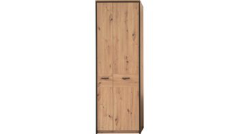 Garderoben-Set Mca furniture aus Holz in Holzfarben Garderobenserie Bergen – Komplett-Set Balkeneiche & Anthrazit – fünfteilig