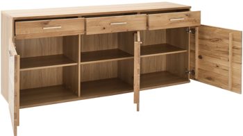 Sideboard Mca furniture aus Holz in Holzfarben Wohnprogramm Santori - Sideboard Eiche & Asteiche – drei Türen, zwei Schubladen