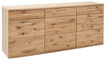Sideboard Mca direkt aus Holz in Holzfarben Wohnprogramm Santori - Sideboard Eiche & Asteiche – drei Türen, zwei Schubladen