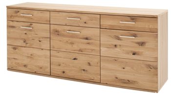 Sideboard Mca direkt aus Holz in Holzfarben Wohnprogramm Santori - Sideboard Eiche & Asteiche – drei Türen, zwei Schubladen
