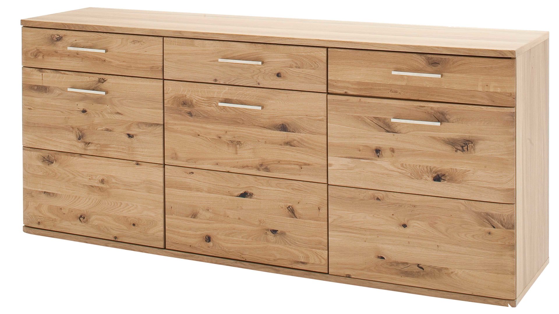 Sideboard Mca direkt aus Holz in Holzfarben Wohnprogramm Santori - Sideboard Eiche & Asteiche – drei Türen, zwei Schubladen