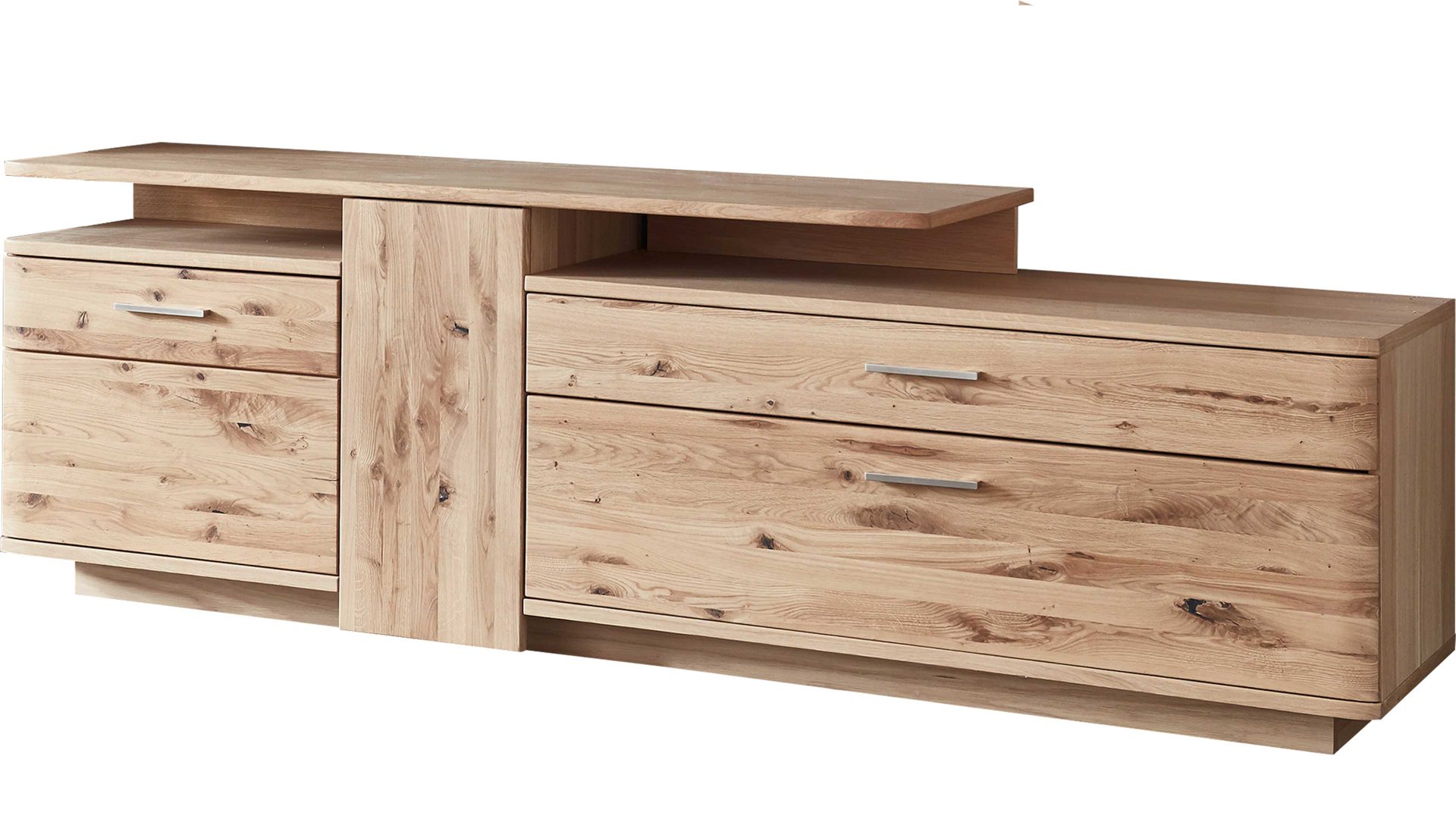 Lowboard Mca direkt aus Holz in Holzfarben Wohnprogramm Santori - Medien-Lowboard Eiche & Asteiche – drei Türen, zwei Fächer- Breite ca. 210 cm