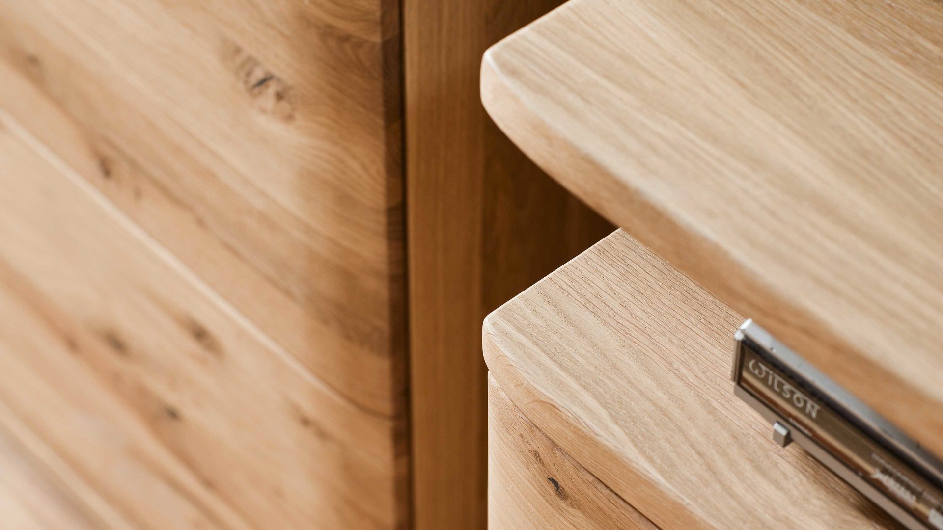 Lowboard Mca direkt aus Holz in Holzfarben Wohnprogramm Santori - Medien-Lowboard Eiche & Asteiche – drei Türen, zwei Fächer- Breite ca. 210 cm