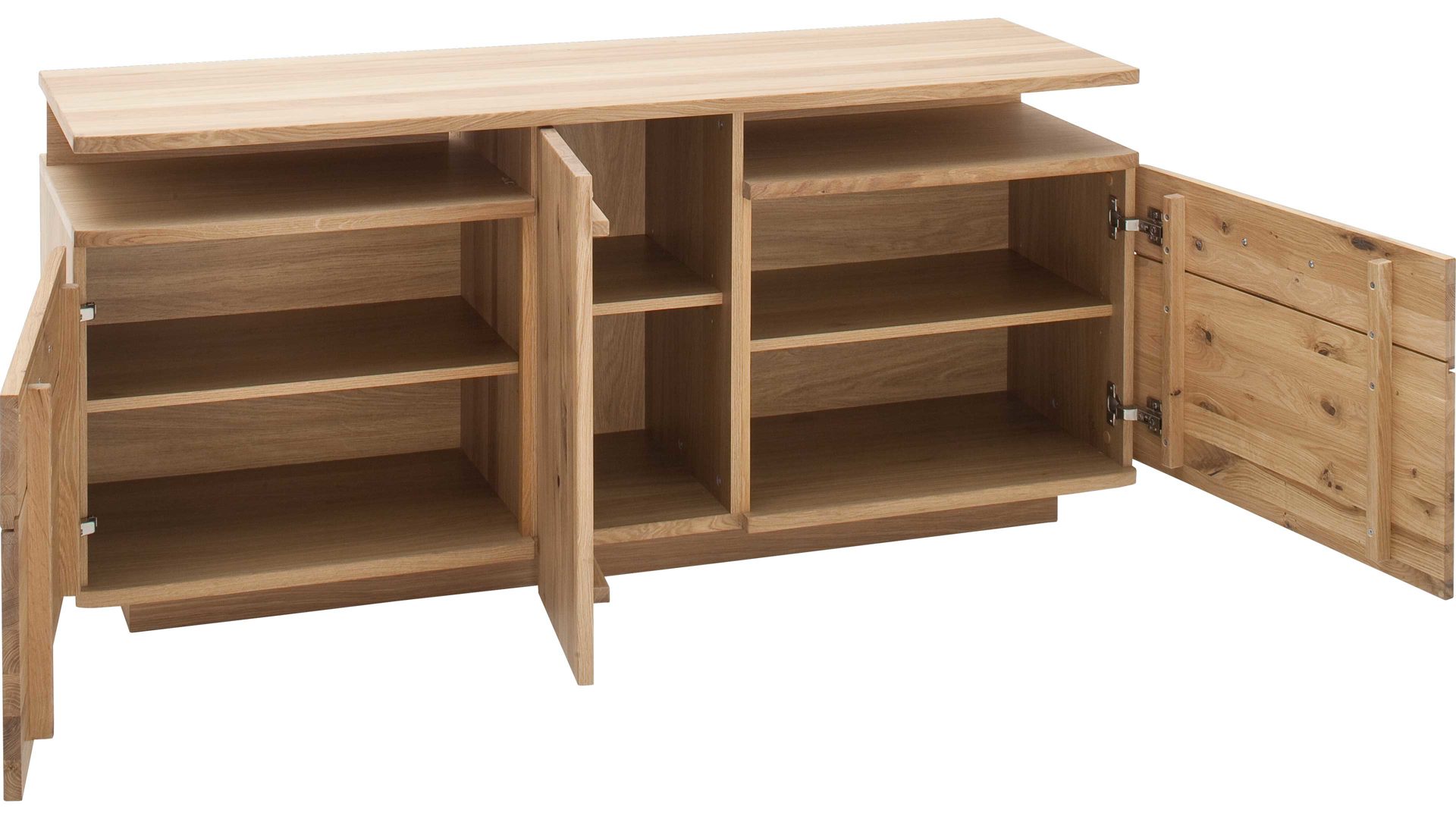 Lowboard Mca furniture aus Holz in Holzfarben Wohnprogramm Santori - Medien-Lowboard Eiche & Asteiche – drei Türen, zwei Fächer, Länge ca. 150 cm