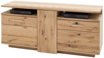 Lowboard Mca direkt aus Holz in Holzfarben Wohnprogramm Santori - Medien-Lowboard Eiche & Asteiche – drei Türen, zwei Fächer, Länge ca. 150 cm