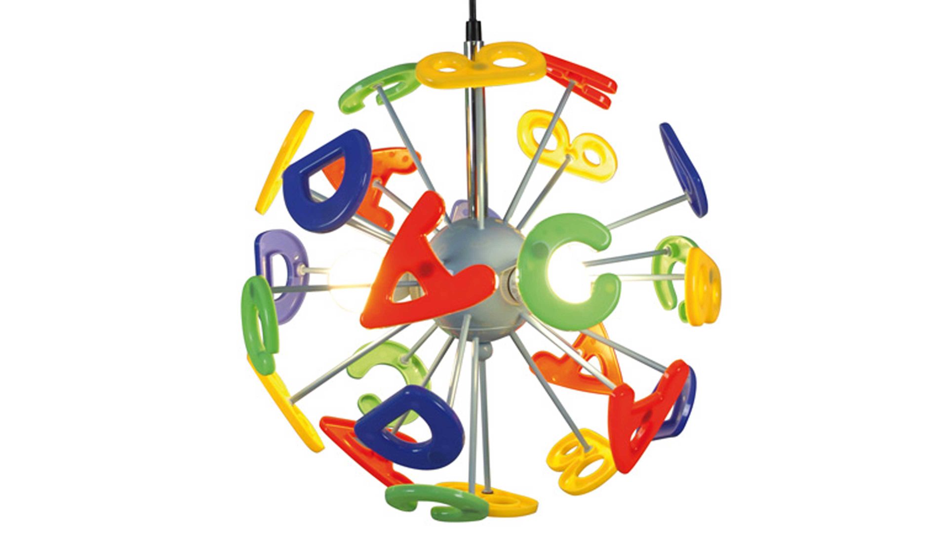 Kinderleuchte Näve aus Kunststoff in Mehrfarbig näve Kinderzimmer Hängelampe Buchstaben bunte Kunststoffbuchstaben - Duchmesser ca. 40 cm