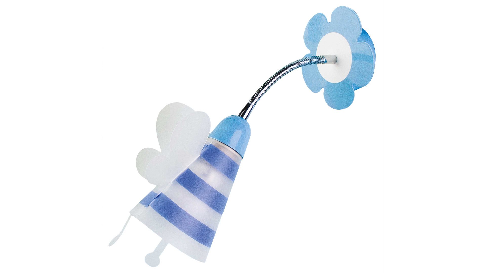 Kinderleuchte Näve aus Kunststoff in Blau näve Kinderzimmer-Wandlampe Blume Blau & Weiß - Länge ca. 38 cm
